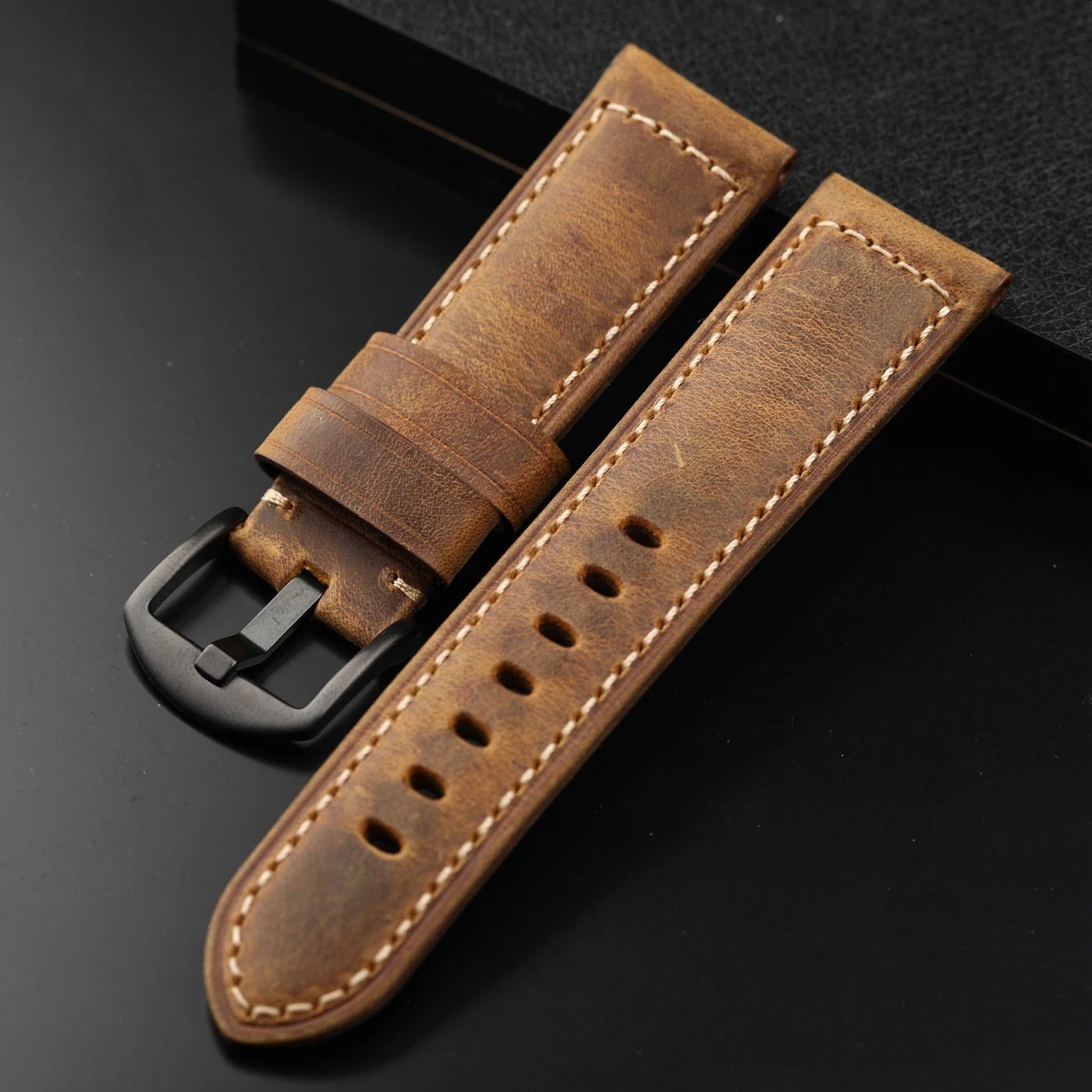 Italian Top Layer Cowhide Leather Strap Men's Retro Genuine Leather Watchband 20MM 22MM 24MM Compatible with PAM111 441