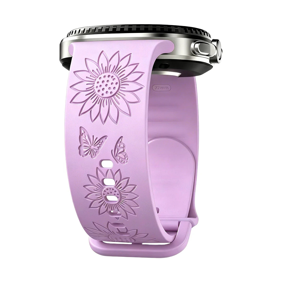 Cinturino in silicone per Samsung Galaxy Watch 8/9, 44 40 mm, incisione a girasole, cinturino Galaxy Watch 8 Classic 46 mm