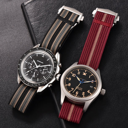 Bracelet de montre en nylon côtelé 18 20 22 mm, bracelet en caoutchouc FKM, boucle pliante, bracelet pour Omega Seiko, accessoires pour femmes et hommes