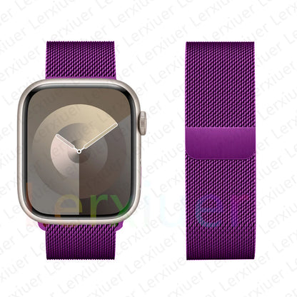 Boucle milanaise pour Bracelet de montre Apple 46mm 44mm 45mm 40mm 42mm 41mm 38mm 49mm Bracelet iWatch série 10 Ultra 2 9 8 SE 7 6 5 bandes