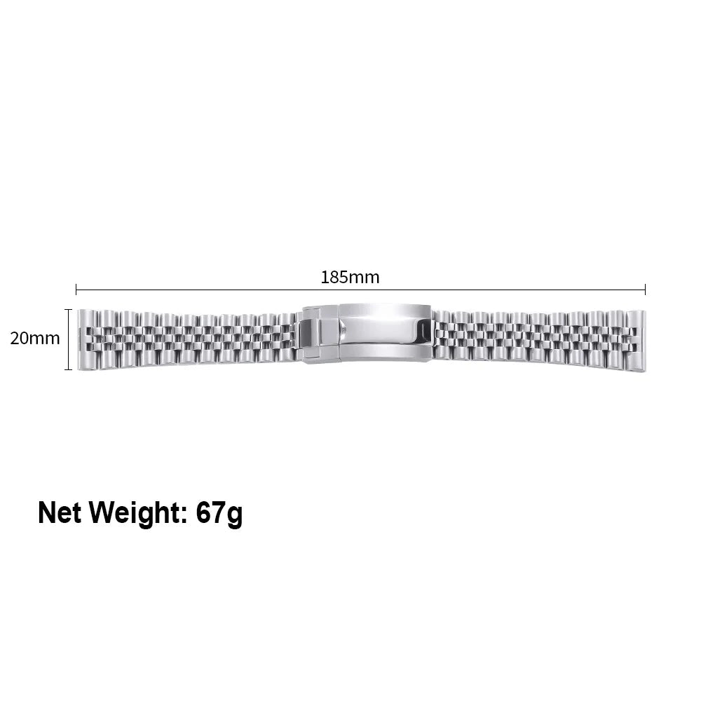 Cinturino di lusso curvo per Rolex, accessori per bracciali Jubilee, cinturino in acciaio inossidabile da 20mm 21mm 22mm, cintura in metallo