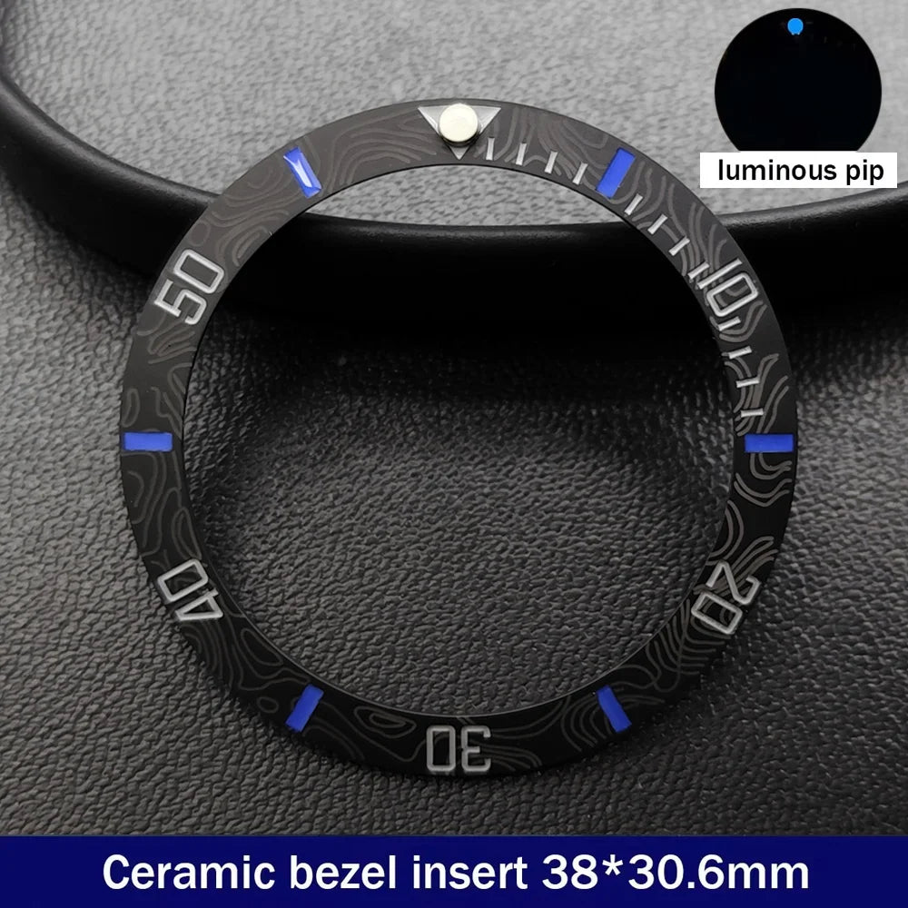 38mm x 30.6mm Sloped Ceramic Bezel GMT and Diving Watch Insert for 40mm Men's Watch Replacement Watch Bezel Inserts