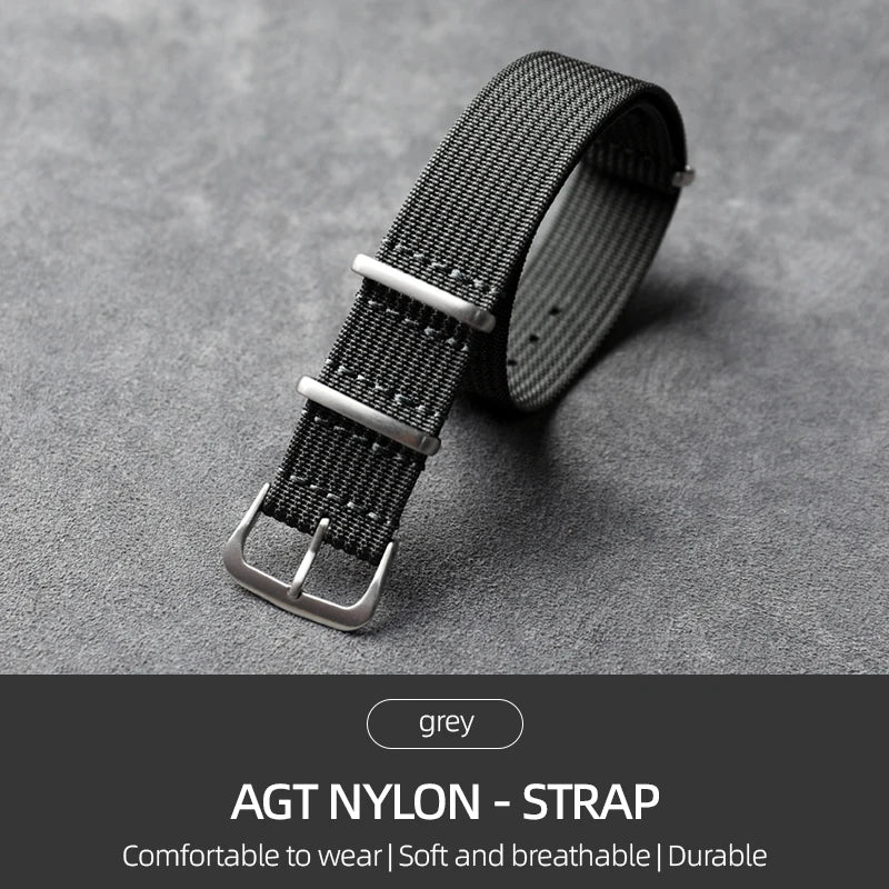 20 22MM Braided Nylon Strap, Green, Gray, Blue, Soft Breathable Watchband for Men, High Density Bracelet