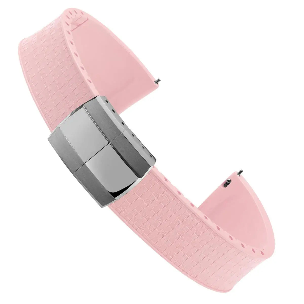 Bracelet de montre en caoutchouc fluoré, coupe sur la taille, 18/19/20/21/22mm, boucle de déploiement FKM en mosaïque, extrémité plate universelle, remplacement du Bracelet