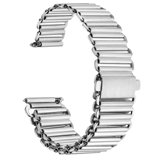 Cinturino per orologio stile Bonklip a bambù in acciaio inossidabile da 18 mm 20 mm
