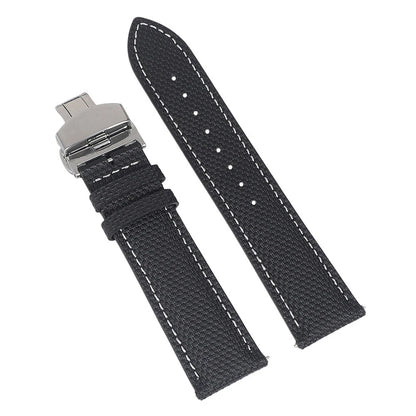 Bracelet de montre en toile de voile à dégagement rapide FKM 20mm 22mm, texture toile de voile, caoutchouc, cuir, accessoires de bracelet de montre