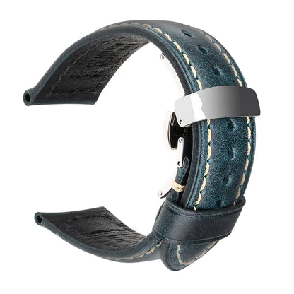 Watch accessories watch straps 20mm 22mm 24mm Cowhide leather watch strap butterfly buckle clasp watchband watch strap belt
