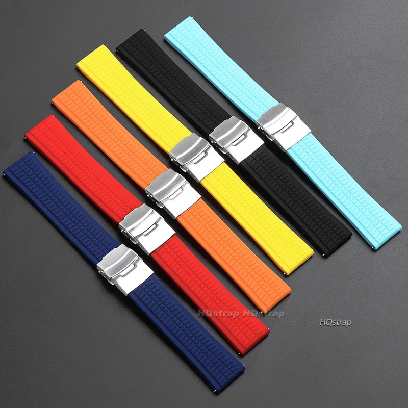 Bracelets de montre en Silicone à dégagement rapide, 20mm 22mm 24mm, pour Samsung, Seiko hommes, bandes de Sport en caoutchouc, Bracelet universel