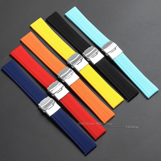 Bracelets de montre en Silicone à dégagement rapide, 20mm 22mm 24mm, pour Samsung, Seiko hommes, bandes de Sport en caoutchouc, Bracelet universel