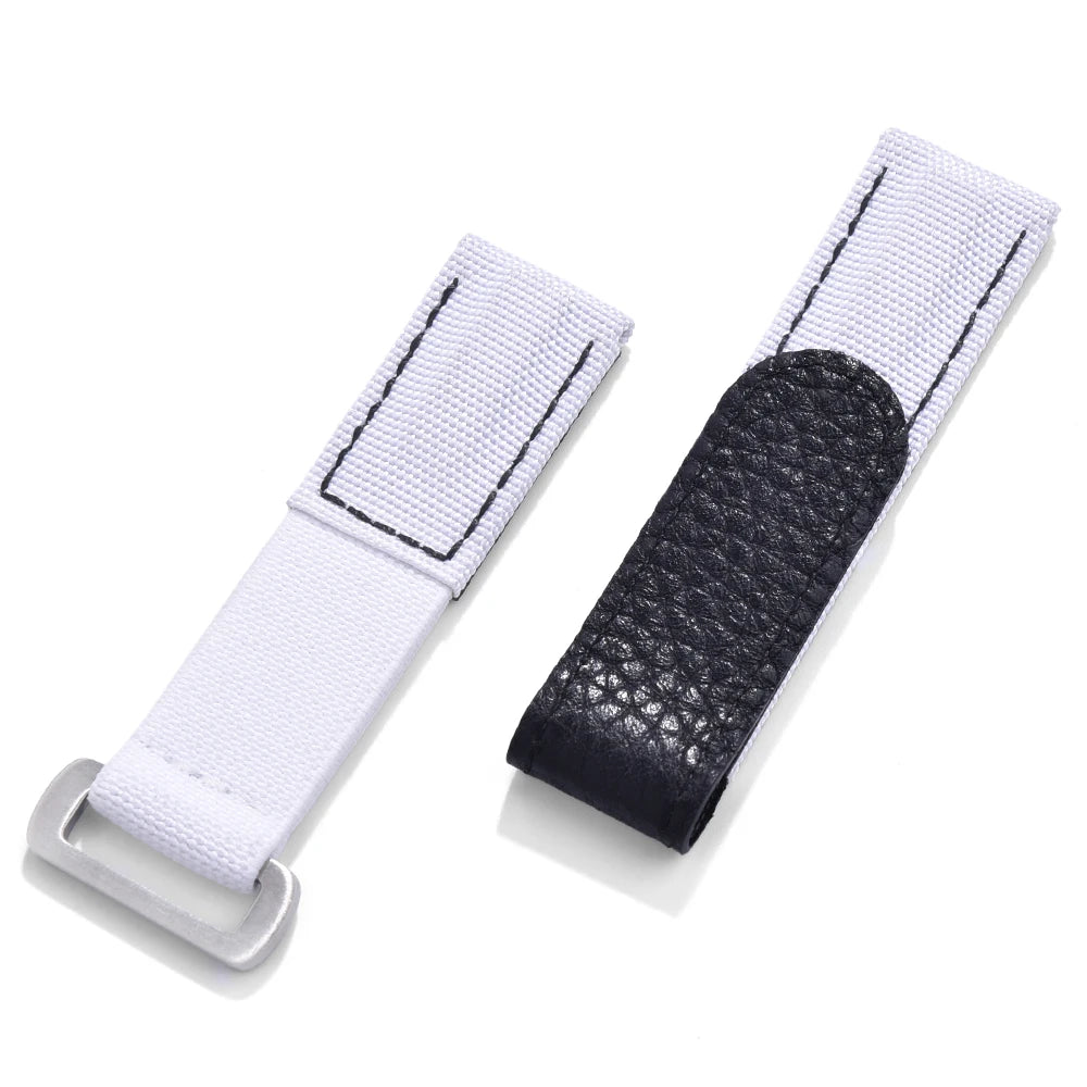 20mm Premium Quality Hook and Loop Adhesive Leather Nylon Elastic Watch Strap Replacement Watch Accessories Watchband