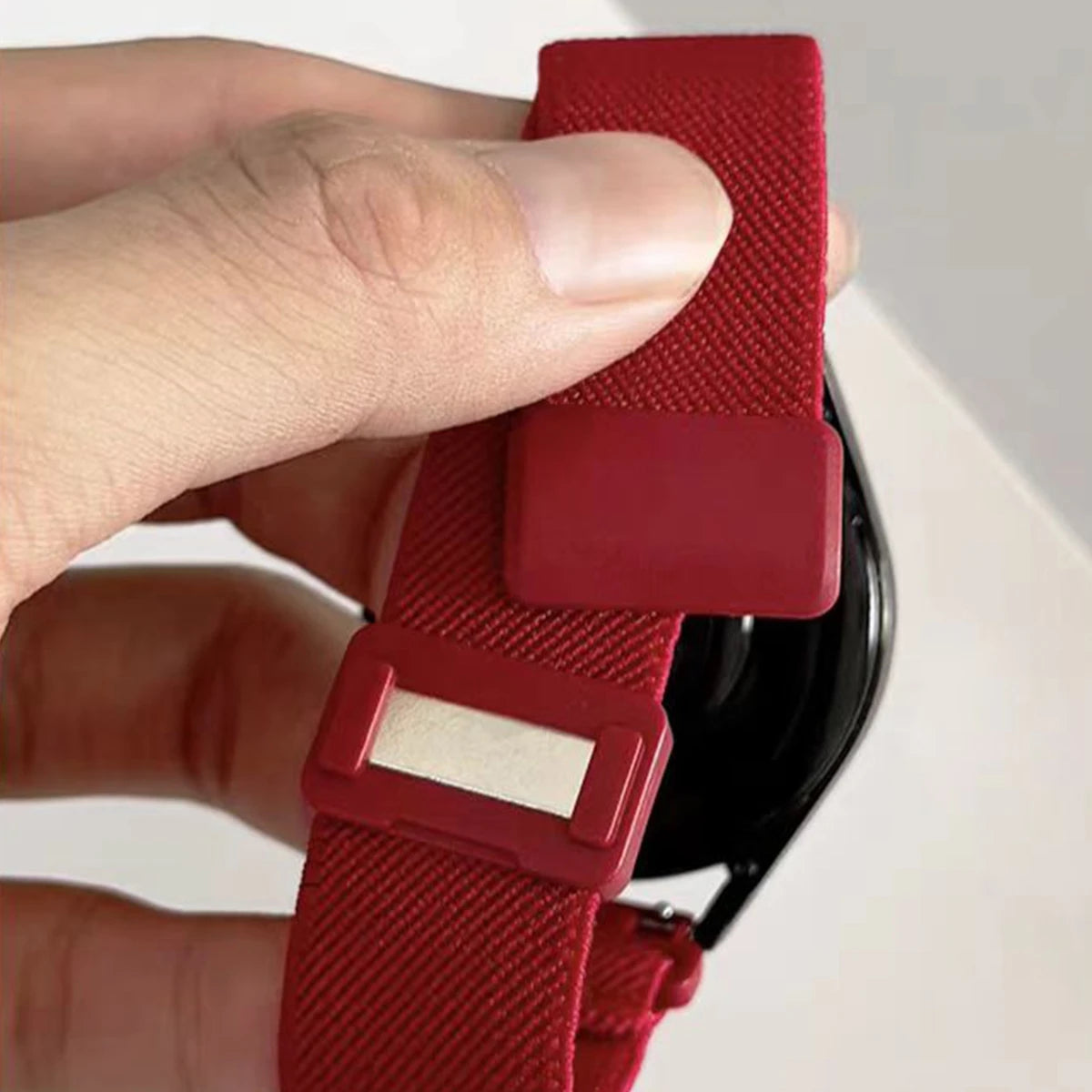 Boucle magnétique élastique en nylon pour Samsung Watch4/5/6/Huawei GT4/GT3/Watch 4/Amazfit GTR4/Xiaomi/Garmin Venu/Fenix 7