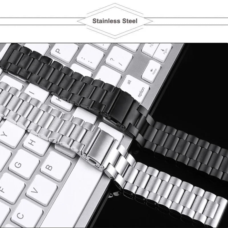 Bracelet en acier inoxydable, 18mm 20mm 22mm, pour Garmin Vivoactive 3 4 4s 5 6, montre Venu 2 2S 3S SQ Forerunner 245, Bracelet en métal
