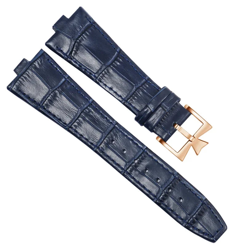 Echtleder-Uhrenarmband für Vacheron Constantin OVERSEAS, Serie 4500V 5500V P47040, Edelstahlstruktur, Herren-Uhrenarmband, 25x8