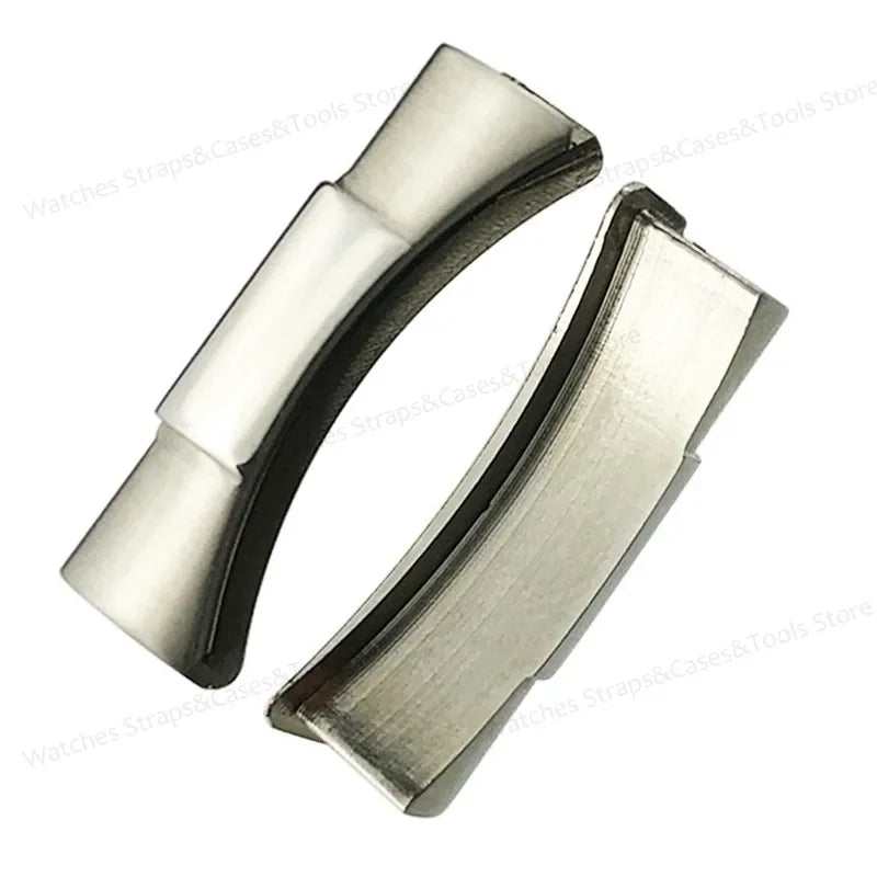 20mm Curved End Link for Rolex Watch Band Submariner Watch Strap Rubber Leather Strap Seamless Metal Connection 2PCS