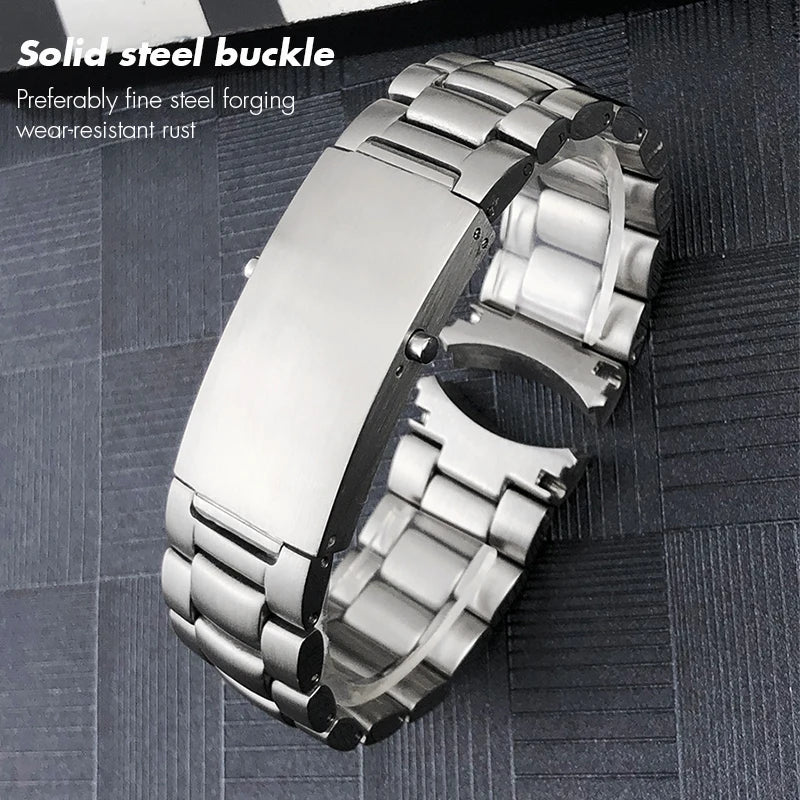 Stainless Steel Watch Bracelet for Omega Seamaster Planet Ocean, Solid Silver Watch Band, Strap Accessories, 20mm, 22mm