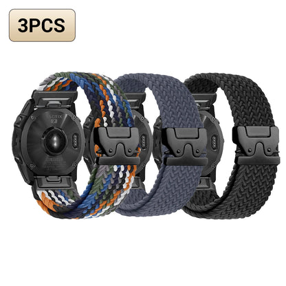 Cinturino per orologio elastico in nylon QuickFit 20/22/26 mm per Garmin Fenix 8/7/6/5 Forerunner 965/955/945 Instinct Tactix