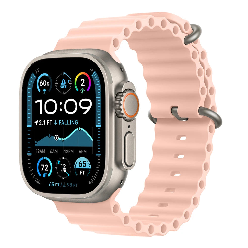 Bracelet Ocean pour Apple Watch Ultra 3 2, 49mm 46mm 44mm 40mm 45mm 41mm 42mm, Correa Bracelet iWatch Series 11 10 9 SE 8 7 6 5 4