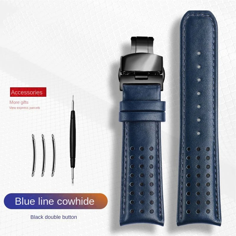 Cinturino 22mm 23mm in pelle bovina per Citizen Blue Angel AT8020-54L JY8078 AT8020-03L 54L, estremità curva, da uomo, per orologio