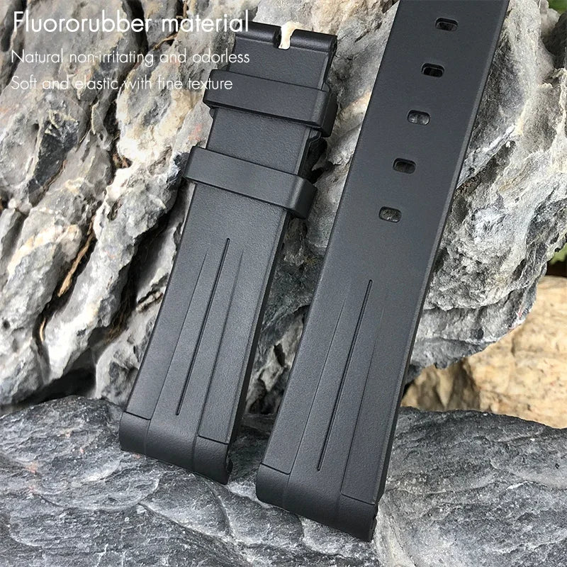 Bracelet de montre en caoutchouc fluoré de haute qualité, 19 mm 20 mm, adapté aux montres Rolex Submariner Daytona GMT Master Viton FKM
