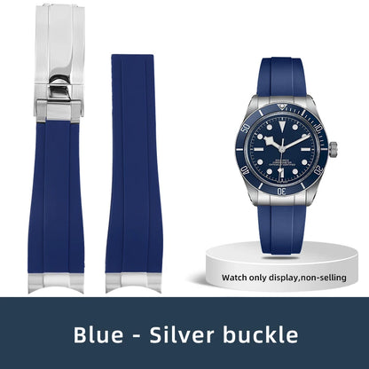 Lien d'extrémité incurvée 20/21/22mm adapté au bracelet TUDOR M79360 M79363, accessoires de bracelet de montre en caoutchouc avec connexion en acier inoxydable