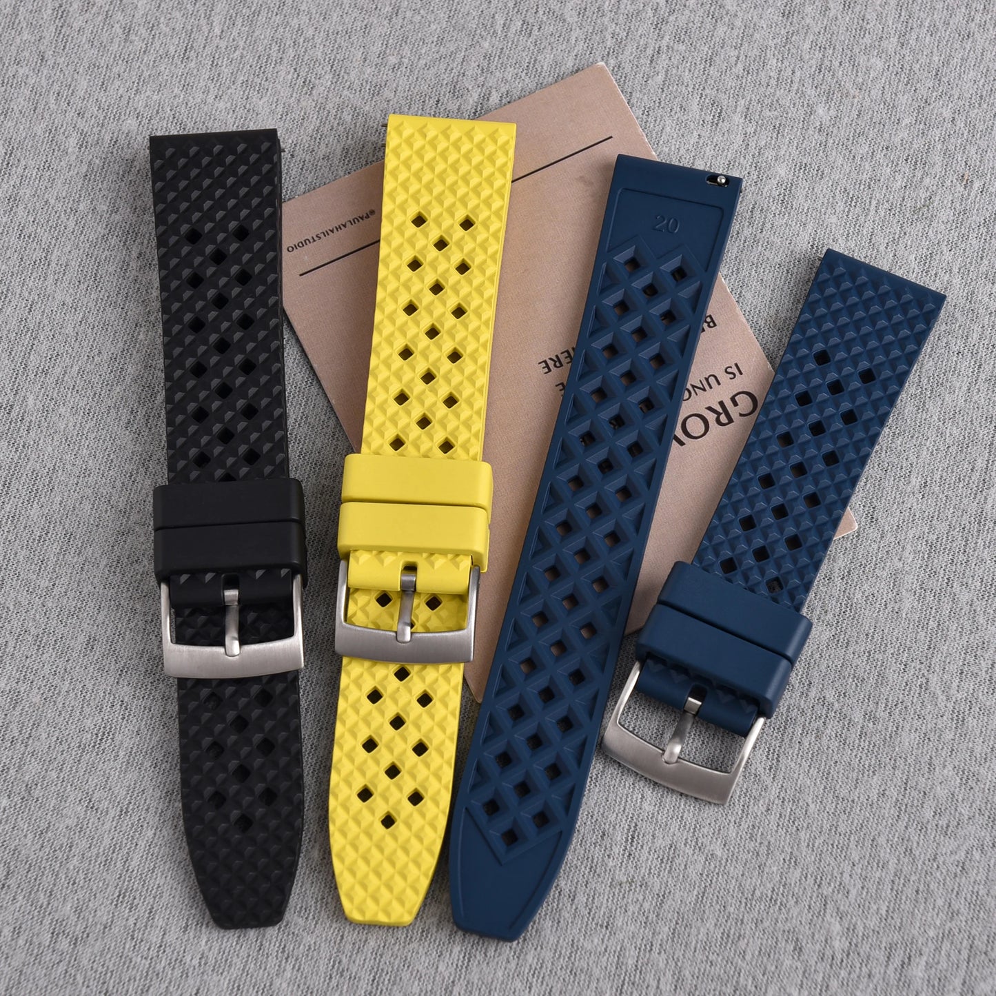 Bracelets de montre en caoutchouc FKM tropical premium 20 mm 22 mm à dégagement rapide, motif nid d'abeille, respirants et poreux pour Seiko SRP775