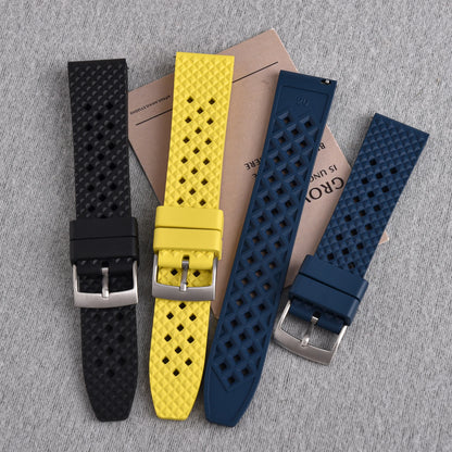 Bracelets de montre en caoutchouc FKM tropical premium 20 mm 22 mm à dégagement rapide, motif nid d'abeille, respirants et poreux pour Seiko SRP775
