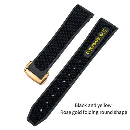 Soft Rubber and Silicone Watch Strap, 19mm 21mm 20mm 18mm, for Omega Speedmaster Seamaster 300 Sport Watch, Black and Blue Bracelets