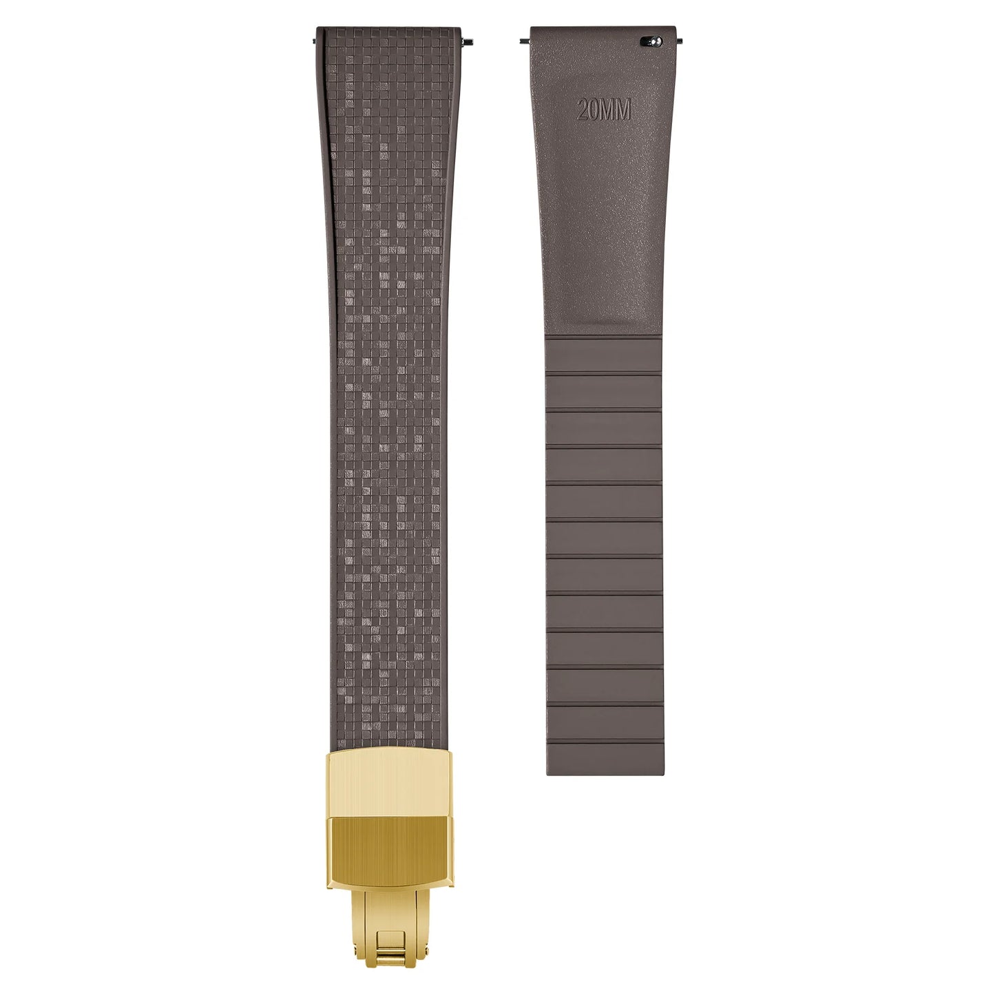 Cinturino per orologio in gomma di alta qualità - Fibbia argento, oro o nero