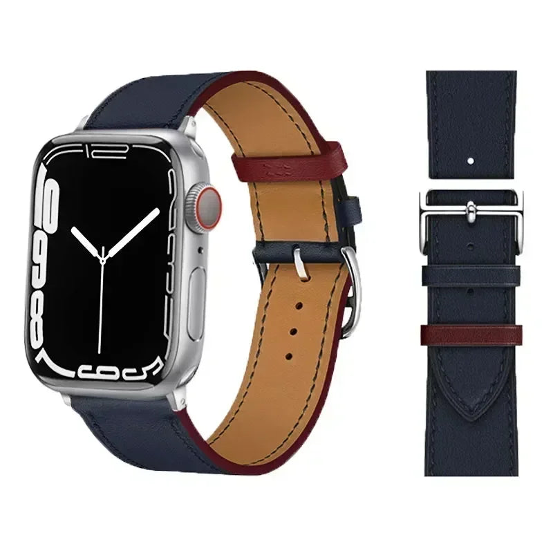 Bracelet de montre en cuir pour bracelets de montre Apple 46mm 44mm 41mm 45mm 38-42mm 40mm 49mm bracelet iWatch série 10-Ultra 9-8-7-SE-6-5-4-3