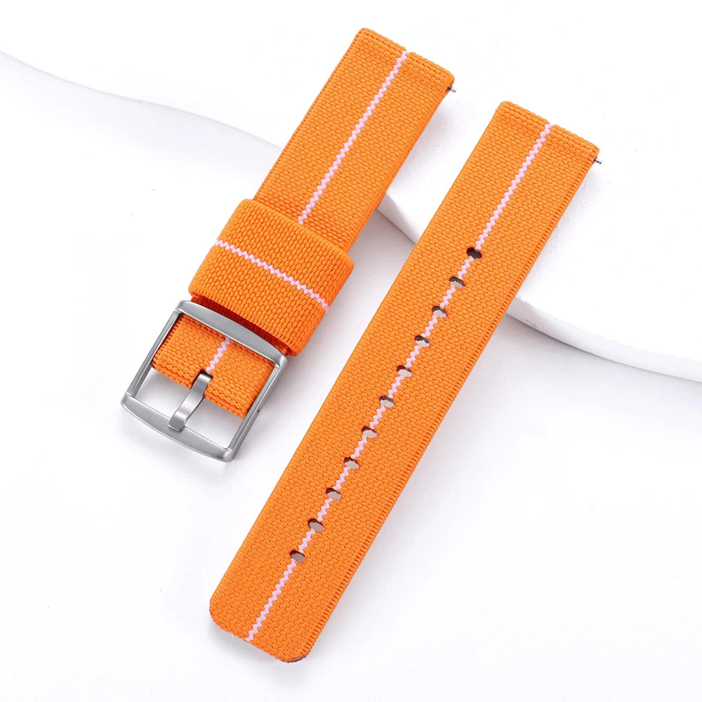 Quick Release Nylon Watch Strap, Black, Green, Blue, 20mm, for Omage Watches, Men's and Women's Canvas Sport Bracelet