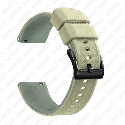 Bracelet de montre en Silicone de qualité supérieure, 18mm 20mm 22mm, à dégagement rapide, en caoutchouc, de remplacement