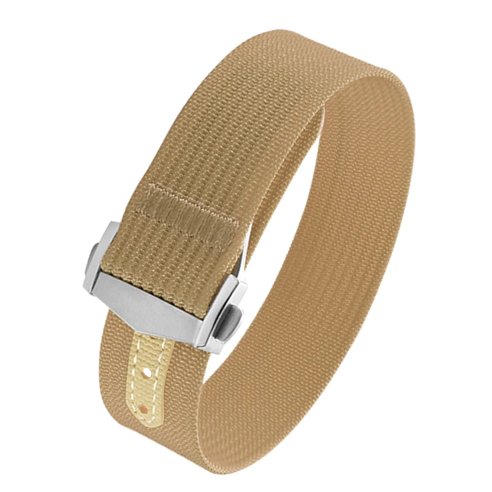 Canvas and Nylon Watch Strap, 18-20-22mm, for Omega X Swatch MoonSwatch for Seiko Men Women Sport, Waterproof, Folding Buckle