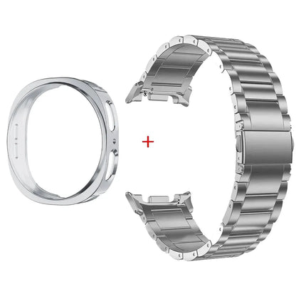 Stainless Steel Watch Band + Case for Samsung Galaxy Watch 8 40mm 44mm, Full Cover Metal Strap