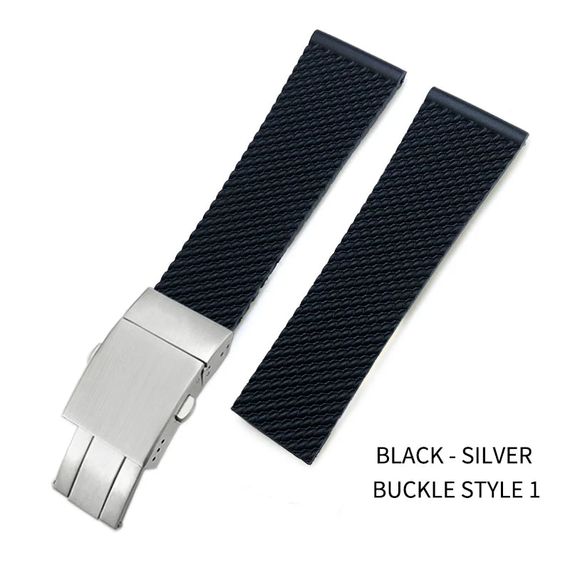 Bracelet de montre tressé en caoutchouc de Silicone, 19mm 20mm 21mm 22mm 23mm 24mm, pour Breitling Avenger Superocean Heritage Longines