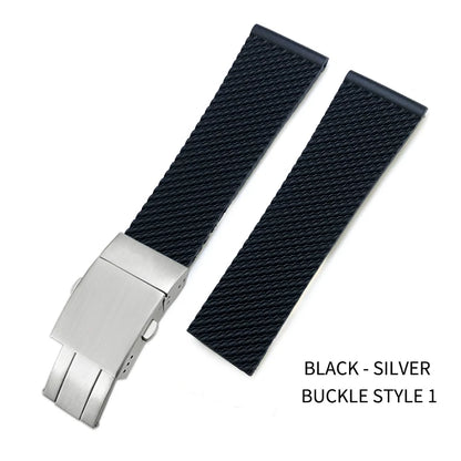 Bracelet de montre tressé en caoutchouc de Silicone, 19mm 20mm 21mm 22mm 23mm 24mm, pour Breitling Avenger Superocean Heritage Longines