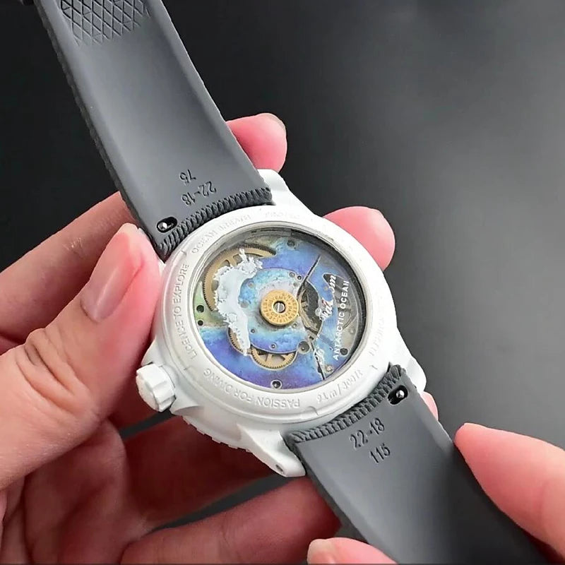 Bracelet de montre en caoutchouc fluoré 20 mm 21 mm 22 mm, extrémités courbées, attache rapide, universel pour homme, bracelet de montre FKM pour Omega, Rolex, Seiko