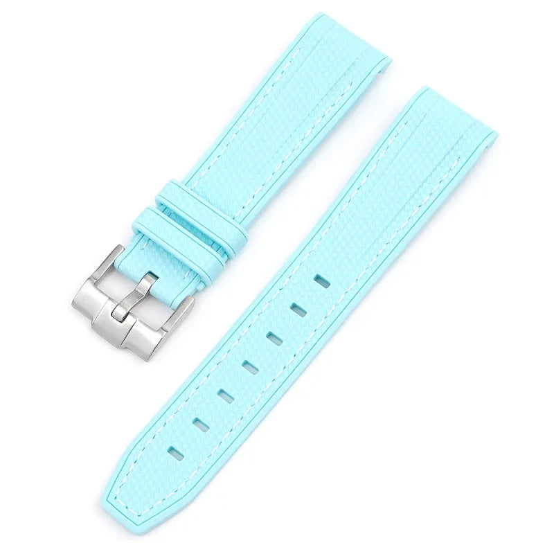Bracelet de montre en caoutchouc et Silicone, 20mm, pour Omega X Swatch Joint MoonSwatch, pour Seamaster 300, pour hommes et femmes, extrémité incurvée