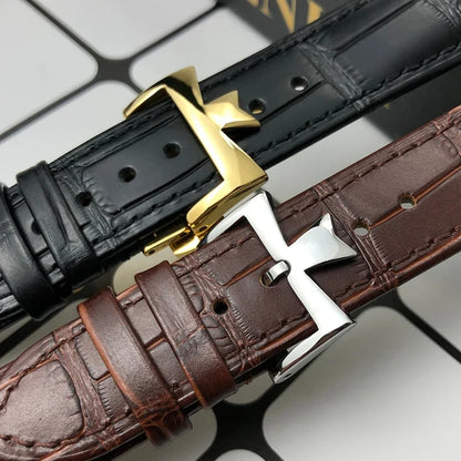 Bracelet de montre en cuir véritable de vache, 19mm, 20mm, 21mm, 22mm, adapté pour Vacheron Constantin, bracelet de montre en cuir de veau crocodile, noir et marron
