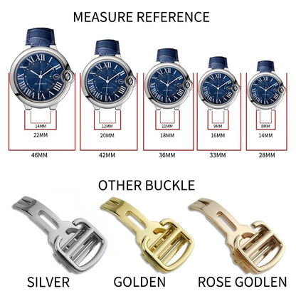 14mm 16mm 18mm 20mm 22mm bracelet de montre en cuir de vachette véritable adapté pour Cartier noir bleu rose bracelet de montre Bracelets outils gratuits
