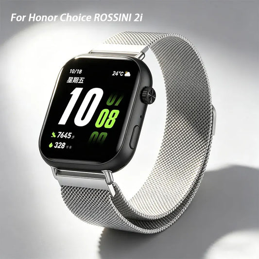 Milanese Stainless Steel Bracelet, Magnetic Metal Band for Honor Choice ROSSINI 2i, Mesh Strap, Watchband