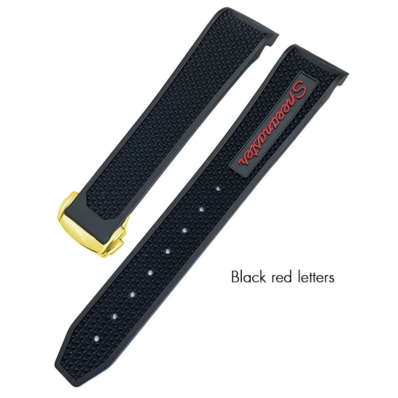 Bracelet de montre souple en caoutchouc et Silicone, 19mm 21mm 20mm, adapté à Omega Speedmaster 326, Seamaster 300, outils de Sport noirs