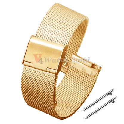 Bracelet de montre en maille 0.4, 16mm 18mm 20mm 22mm, pour Seiko pour montre DW, Bracelet milanais en acier pour hommes et femmes, accessoires