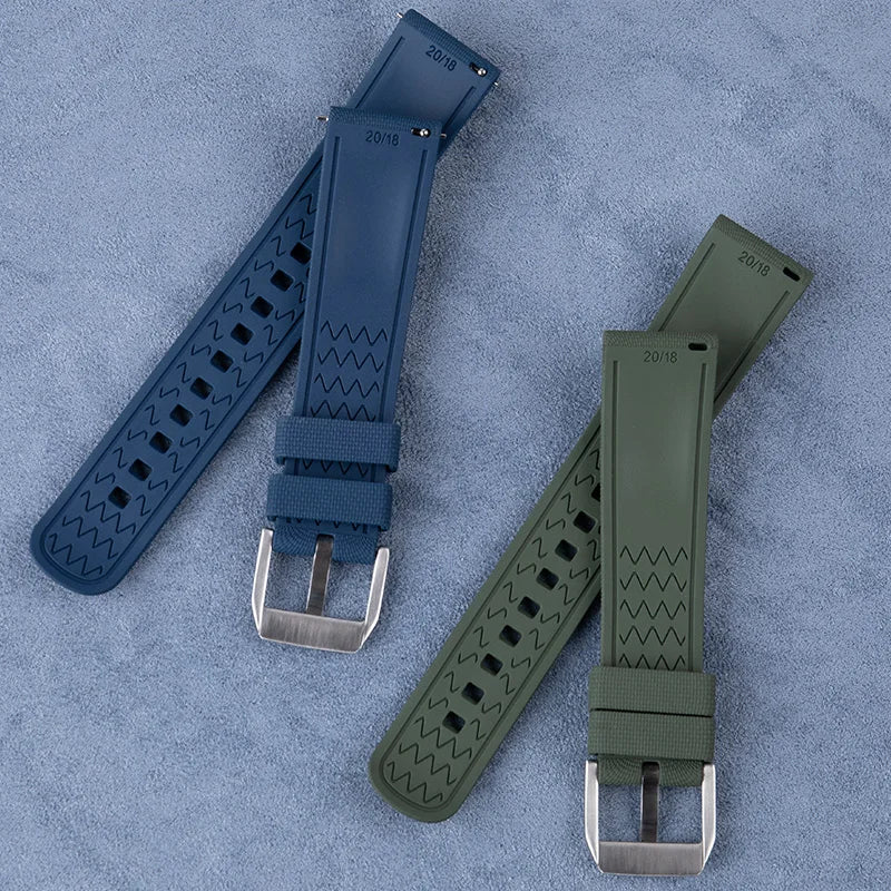 Quick Release FKM Rubber Waterproof Watch Strap, 18/19/20/21/22/23/24mm, for Oris Seiko Omage Rolex