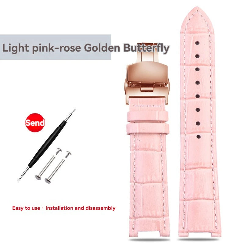 Green and brown calfskin leather watch strap, cowhide leather watch strap, Brosthree Eyed PARKER series, MK2277, 2425, 2290, 2281, 2280, MK6985, 6984, MK5354