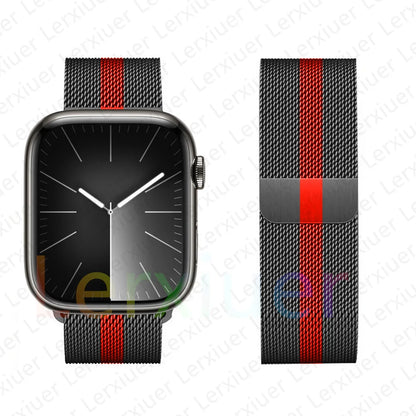 Milanese Loop for Apple Watch Band 46mm 44mm 45mm 40mm 42mm 41mm 38mm 49mm iWatch Bracelet Series 10 Ultra 2 9 8 SE 7 6 5 Bands