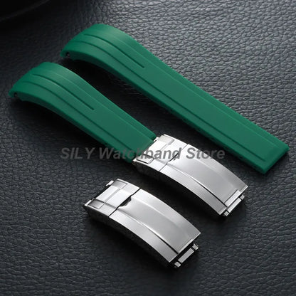 For Rolex Submariner Oysterflex Daytona GMT 9mm 16mm Stainless Steel Double Security Folding Watch Buckle Clasps Solid Watch Button