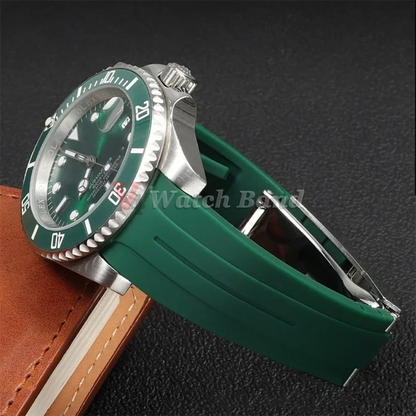 Bracelet incurvé en Silicone, 20mm 21mm 22mm, pour Rolex DAYTONA SUBMARINER Yacht-Master GMT Explorer, Bracelet de Sport en caoutchouc