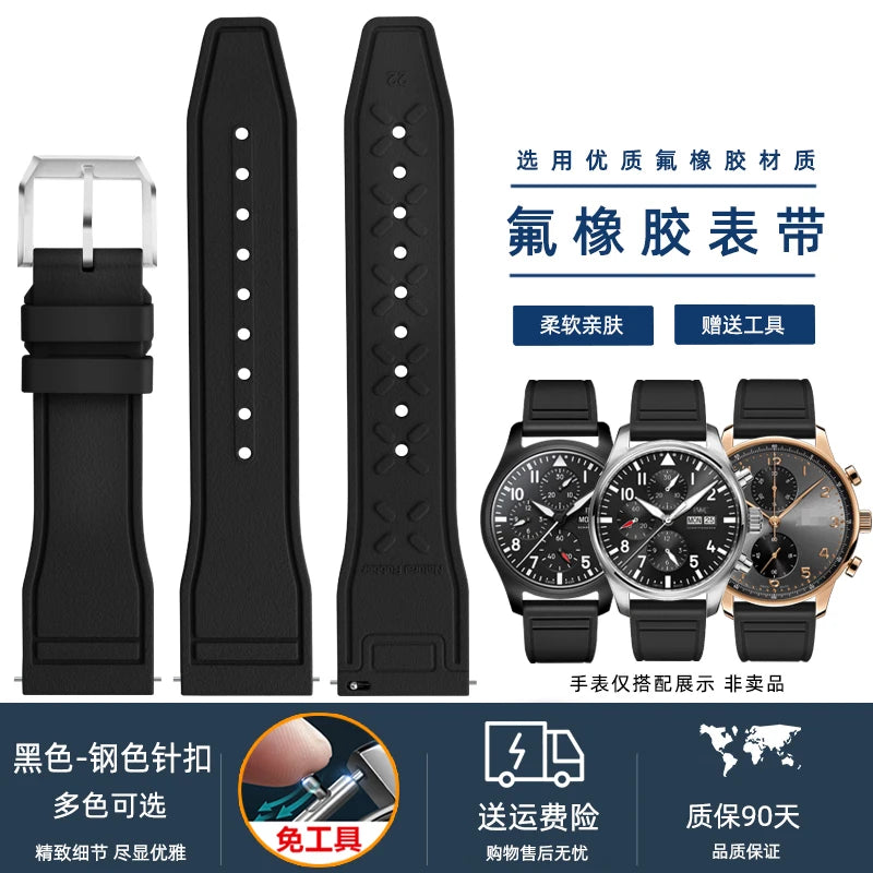 Cinturino per orologio in silicone morbido 20 mm 21 mm 22 mm per IWC Pilot | Cinturino sportivo a sgancio rapido | Sostituzione unisex impermeabile del cinturino in gomma