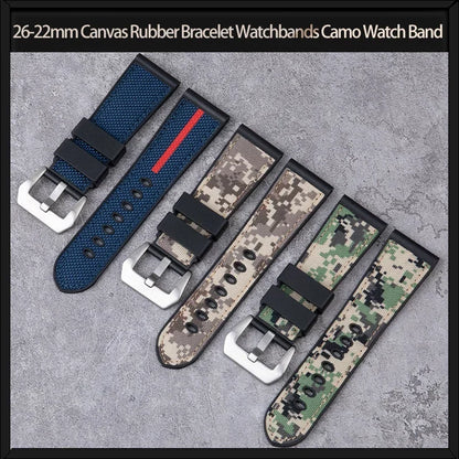   Bracelets de montre en toile et caoutchouc, 26-22mm, bracelet de montre camouflage pour la marque Garmin Diesel JEEP Panerai Luminor, bracelet de marque Diesel