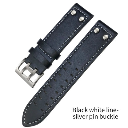 Bracelet de montre en cuir véritable, 20mm 21mm 22mm, pour Hamilton kaki Aviation, ceinture en cuir de vache confortable, accessoires